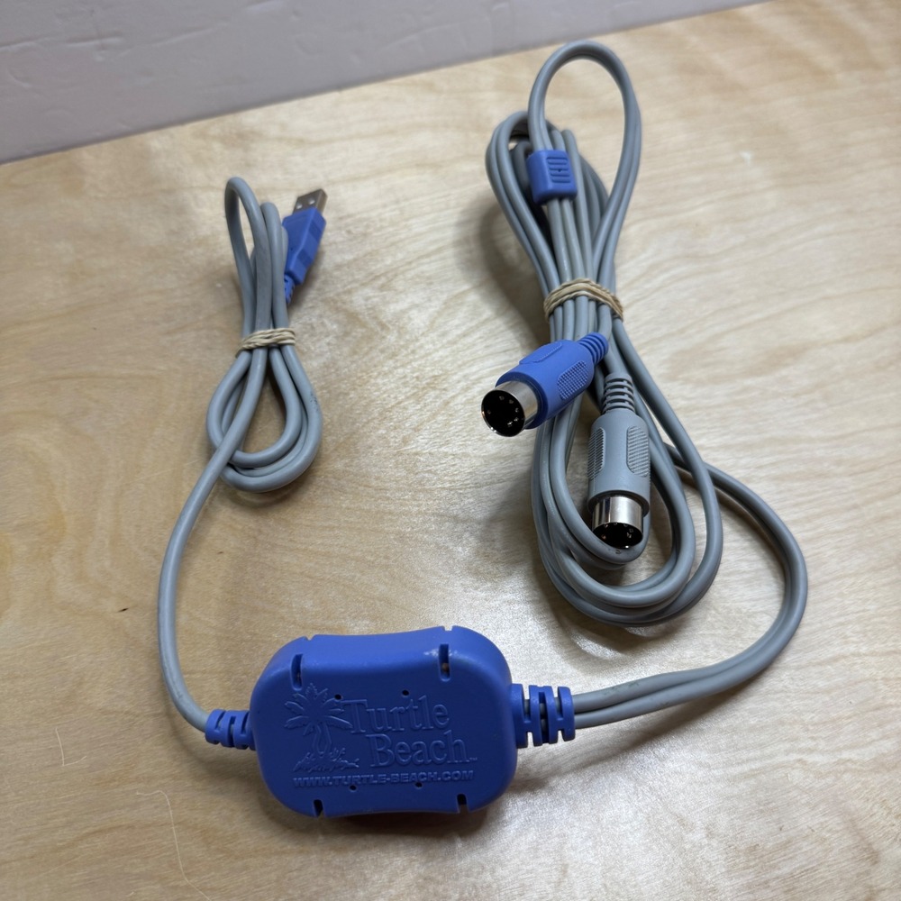 Turtle Beach USB to MIDI Interface Cable TB450-3600-01 Gray Blue 5-Pin DIN